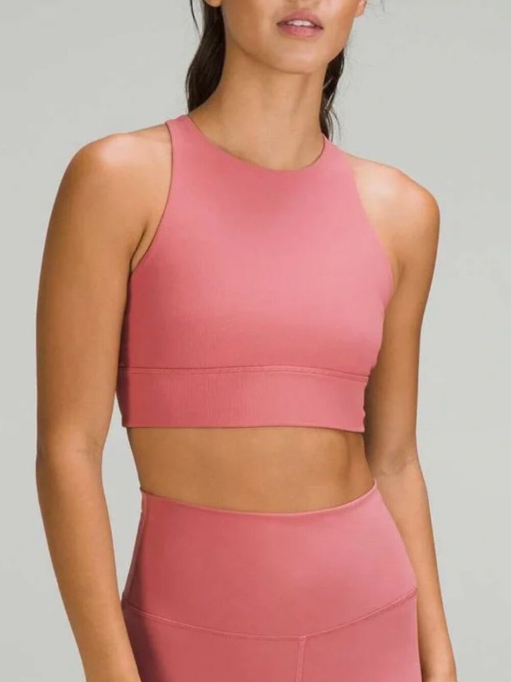 Lululemon Energy Bra High Neck Long Line Brier Rose Size 6